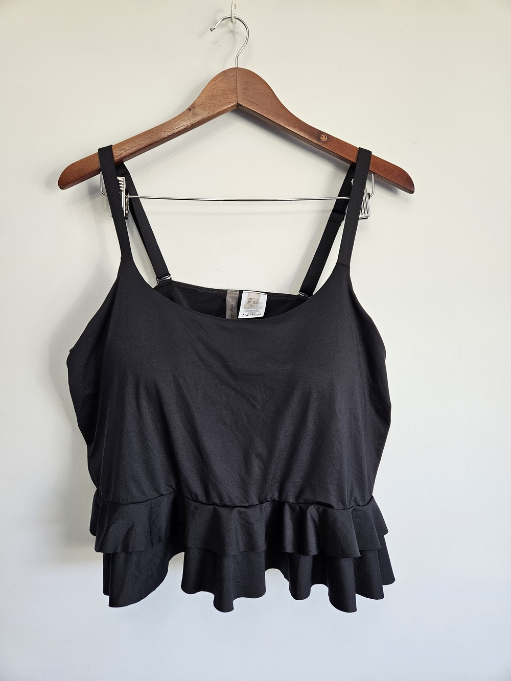Black Ruffle-Hem Tankini